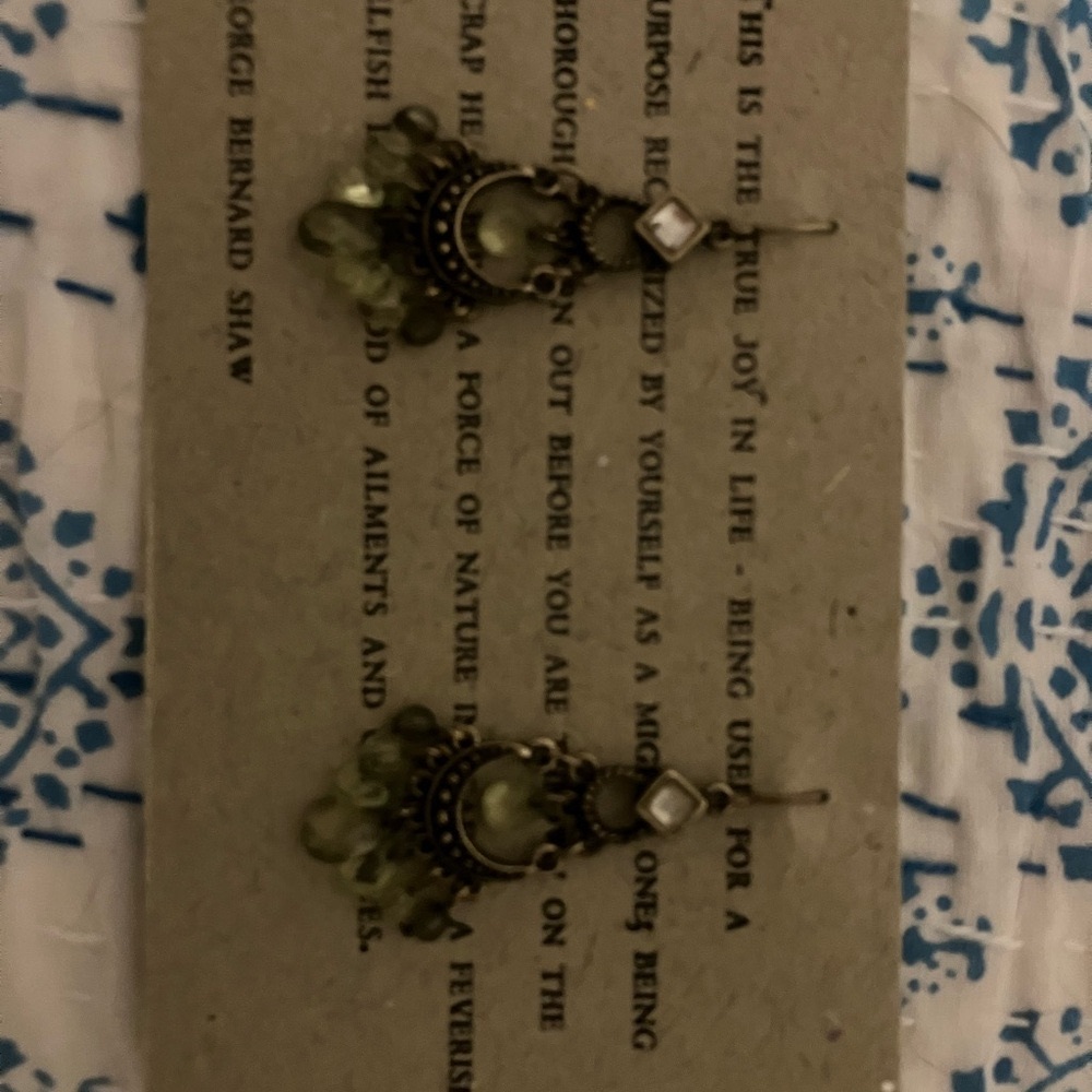 Elegant Green Dangle Earrings